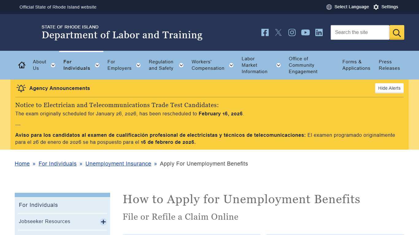 How to Apply for Unemployment Benefits RI Department of Labor & Training