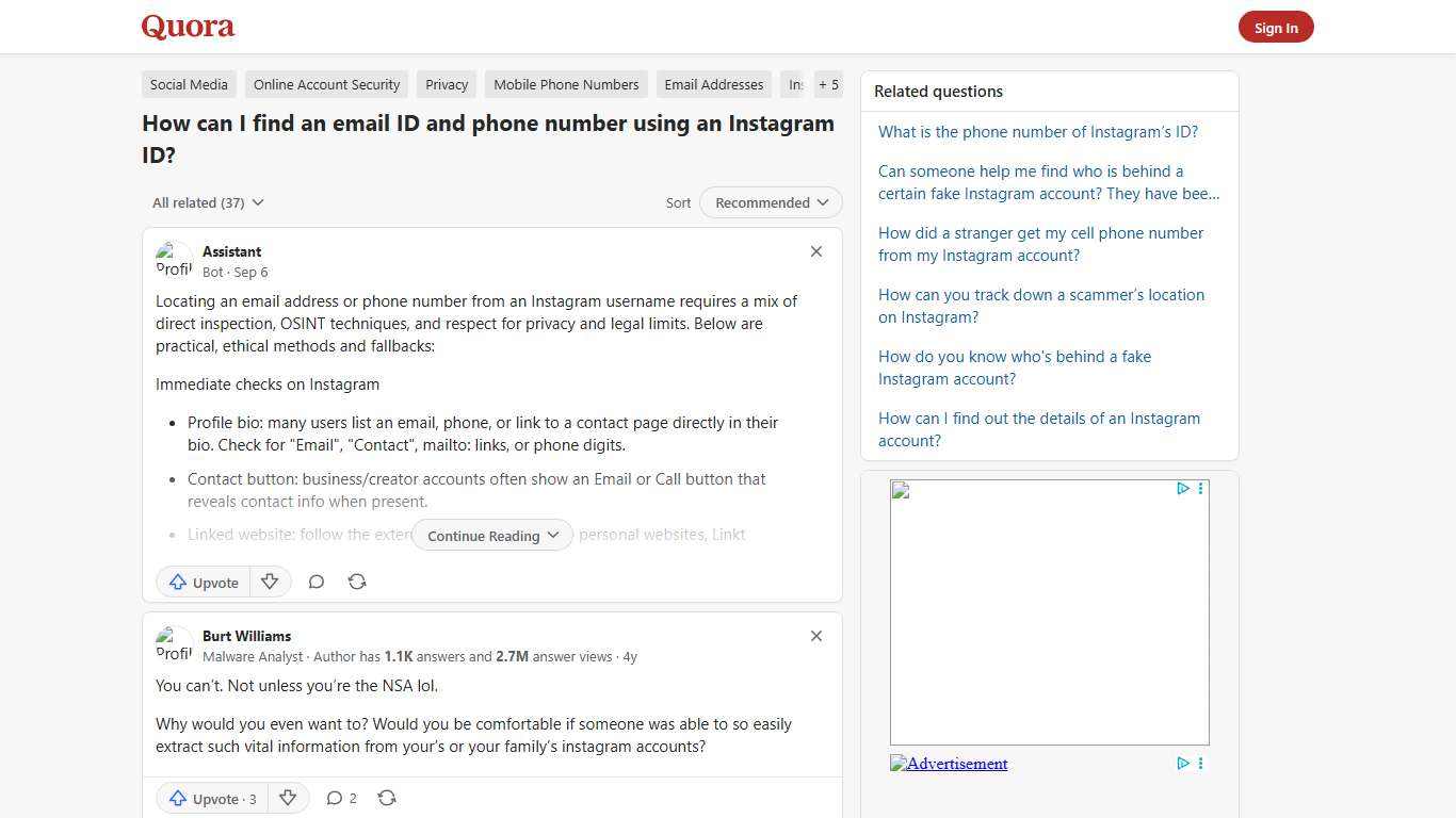 How to find an email ID and phone number using an Instagram ID - Quora